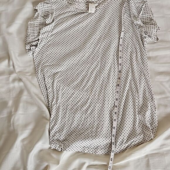 H&M Women's Bundle Of 2 Top Polka Dot Ruffles Sleeves Black/White - Picture 14 of 16